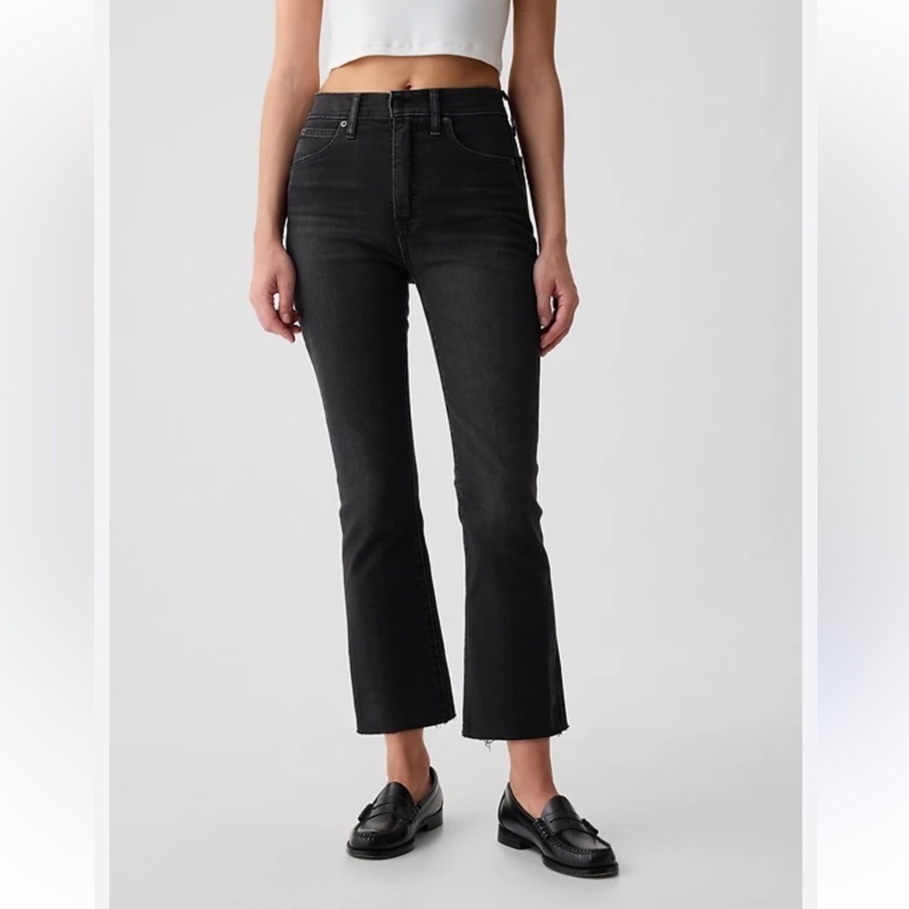 GAP Washed Black High Rise Kick Fit Jeans NEW - Picture 3 of 16